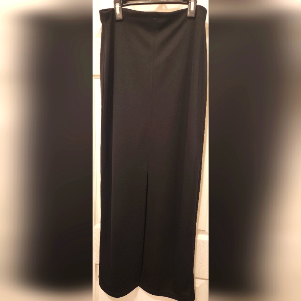 Vintage Betty Blue Long Black Skirt with Split in Front